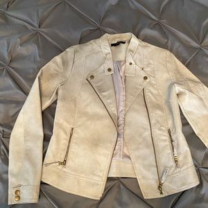 Stone colored leather jacket